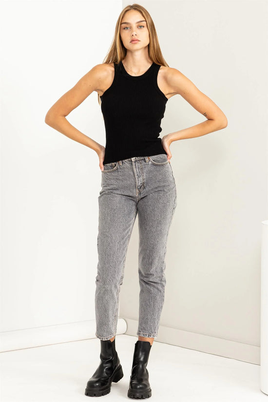 Stay Easy Ribbed Sweater Tank Top