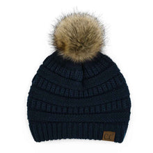 Load image into Gallery viewer, Mia Knit Fur Pom Beanie
