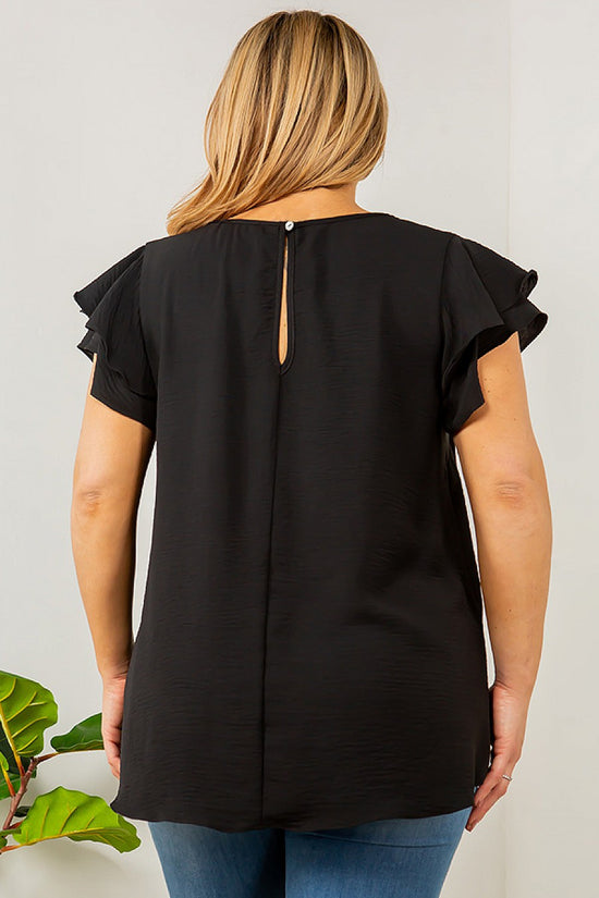 Pop Ruffle Sleeve Top