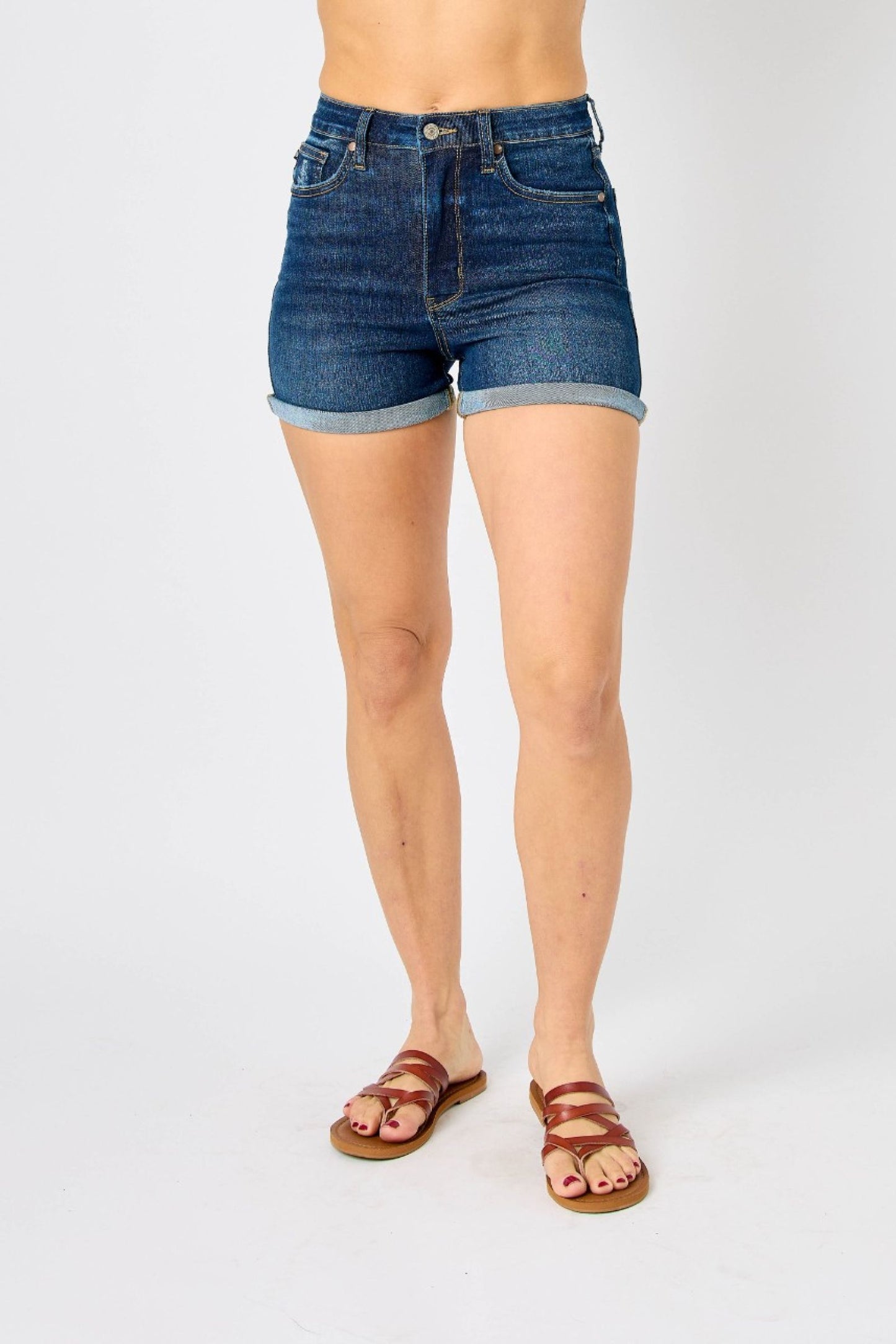 Judy Blue High Waist Tummy Control Cool Denim Shorts**FINAL SALE**