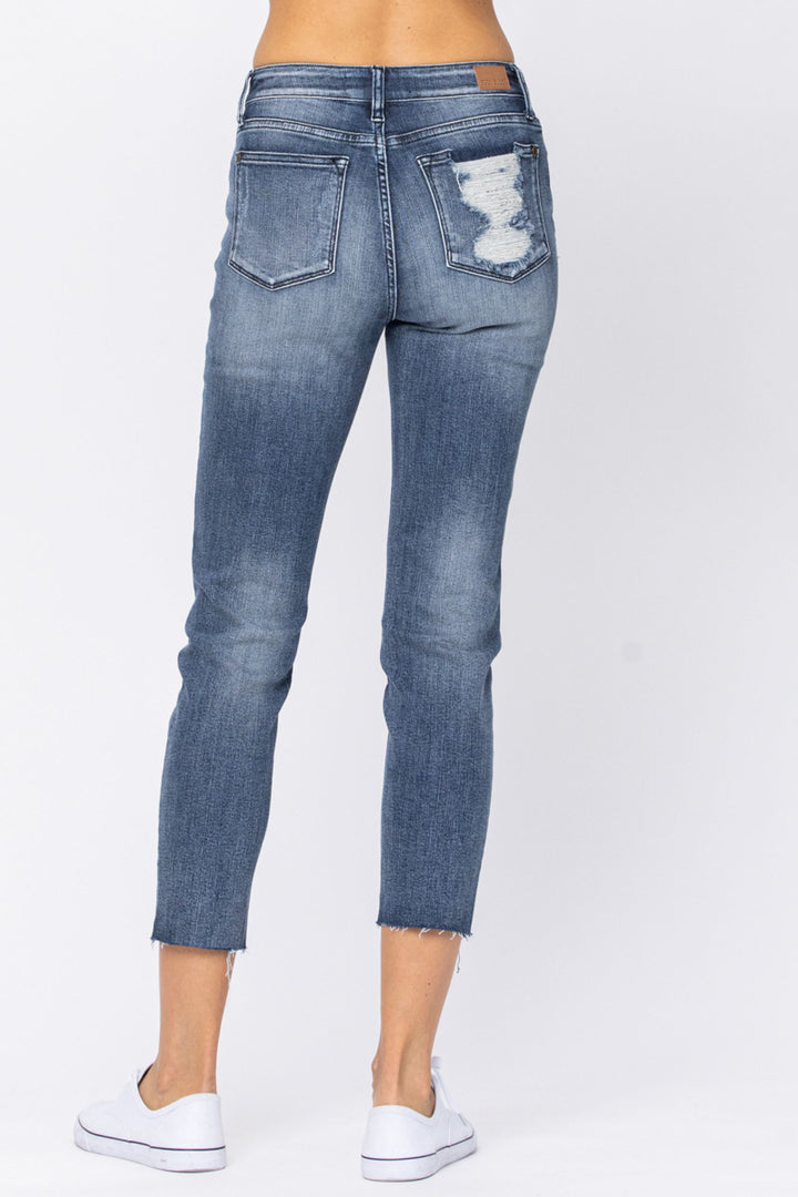 Judy Blue High Rise Raw Hem Relaxed Fit *FINAL SALE*