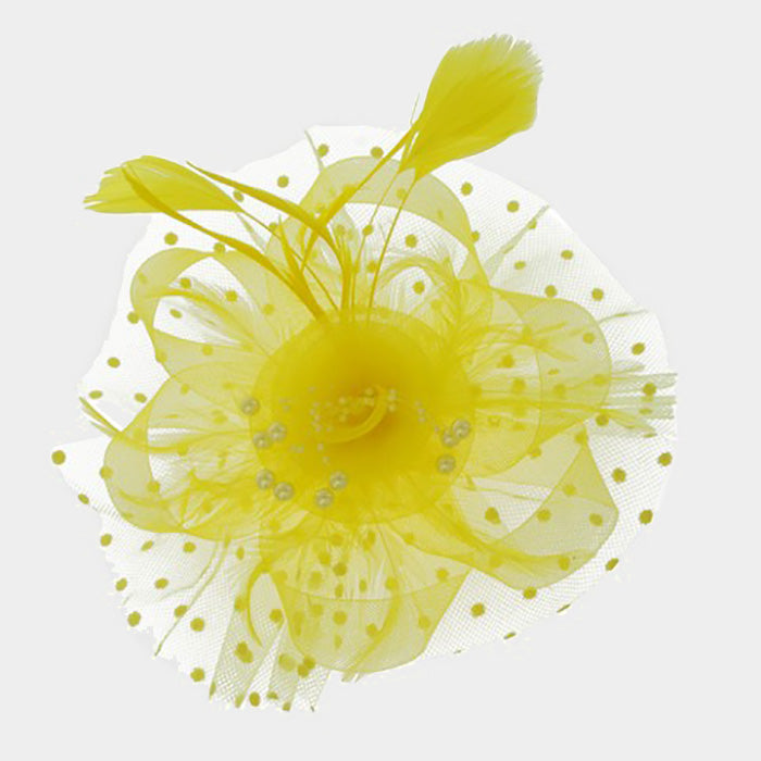 Feather Flower & Leaf Fascinator
