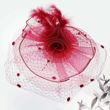 Load image into Gallery viewer, Flower Mesh Vail Fascinator Headband *FINAL SALE *
