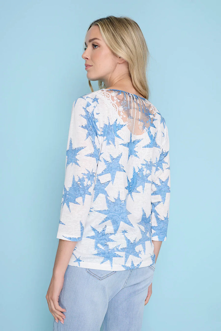 V-Neck Star Printed Blouse