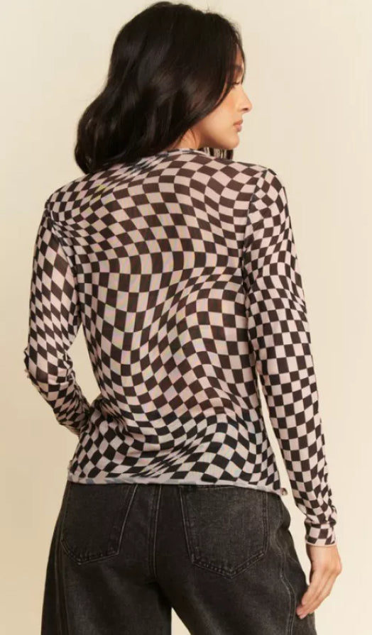 Checkered Burnout Top