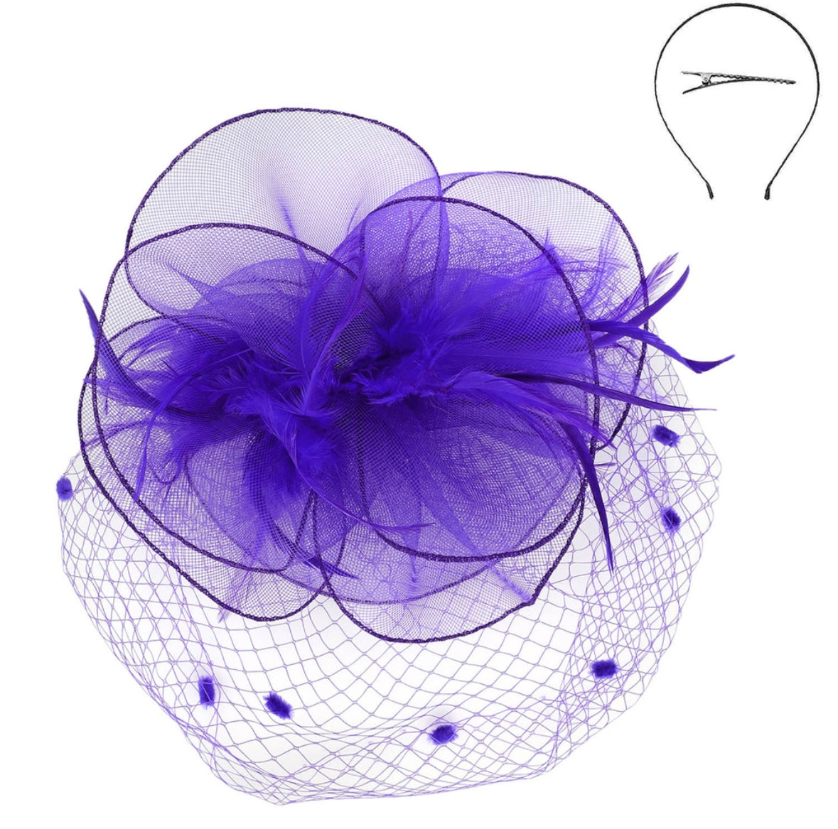 Feather Mesh Net Fascinator