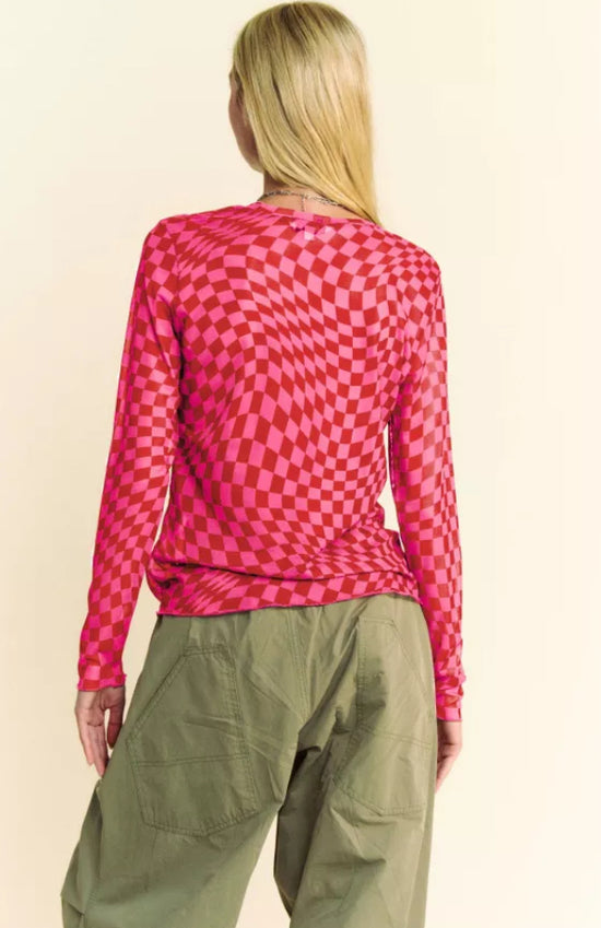 Checkered Burnout Top