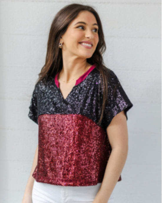 Diane Sequin Gameday Top *FINAL SALE*