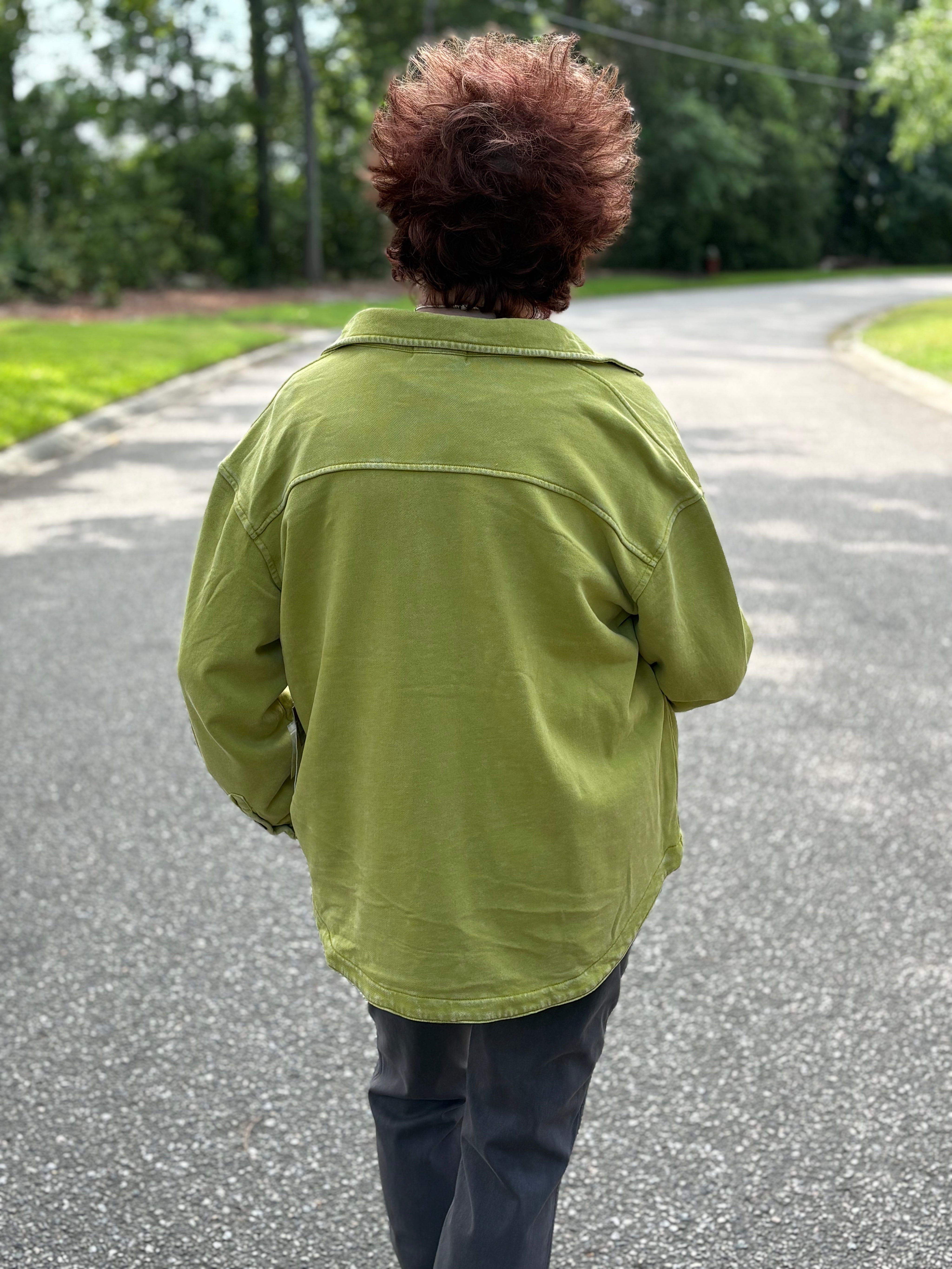 Color Washed Terry Anywhere Shacket