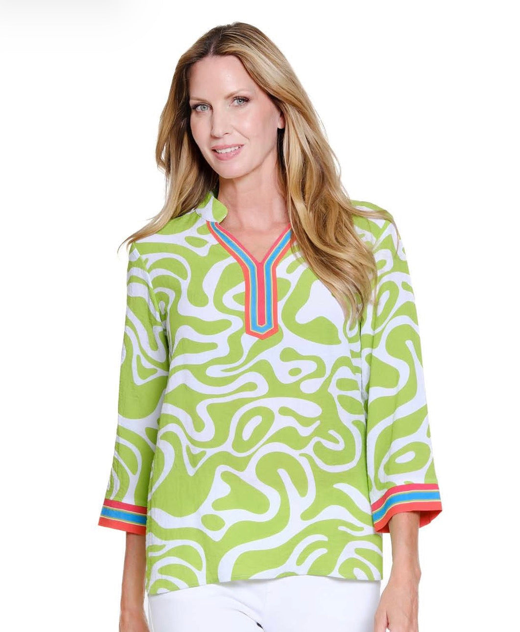 Palm Breeze Notch Neck Top *FINAL SALE*