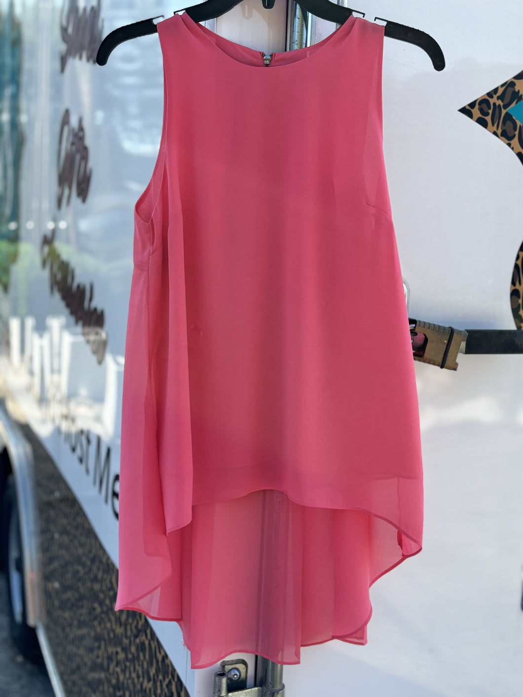 Georgette High Low Sleeveless Top