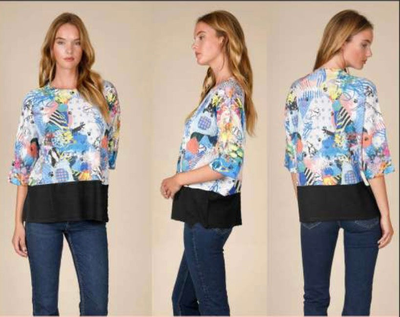 Color Splash Waffle Knit Top