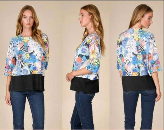 Color Splash Waffle Knit Top