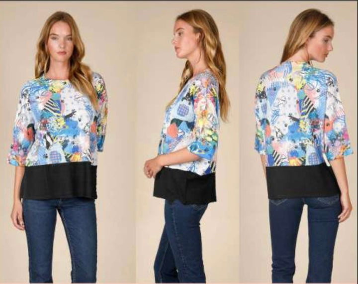 Color Splash Waffle Knit Top