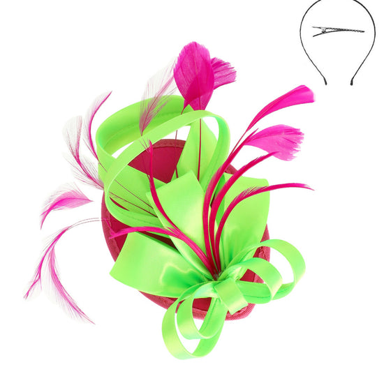 Statement Feather & Ribbon Fascinator