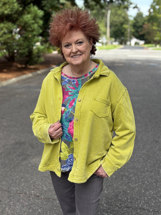 Color Washed Terry Anywhere Shacket