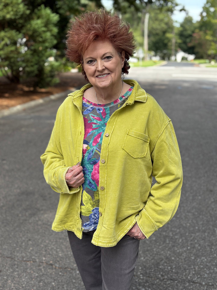 Color Washed Terry Anywhere Shacket