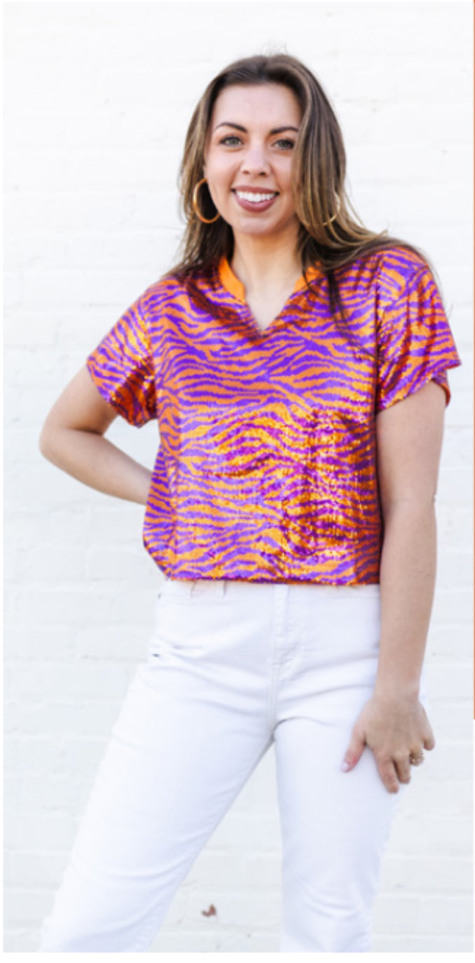 Diane Sequin Gameday Top *FINAL SALE*