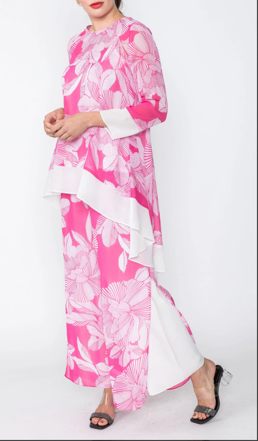 Sky High and Low Chiffon Top