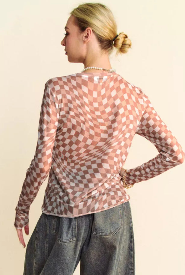 Checkered Burnout Top