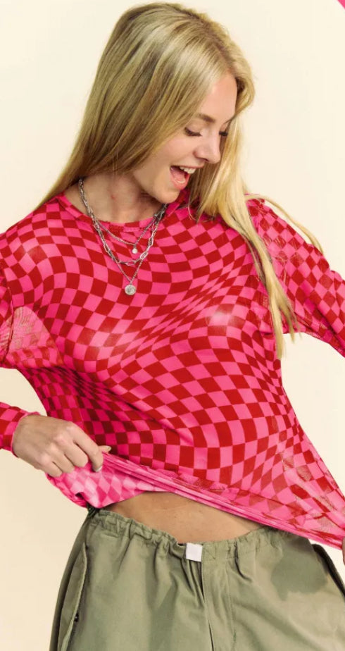 Checkered Burnout Top