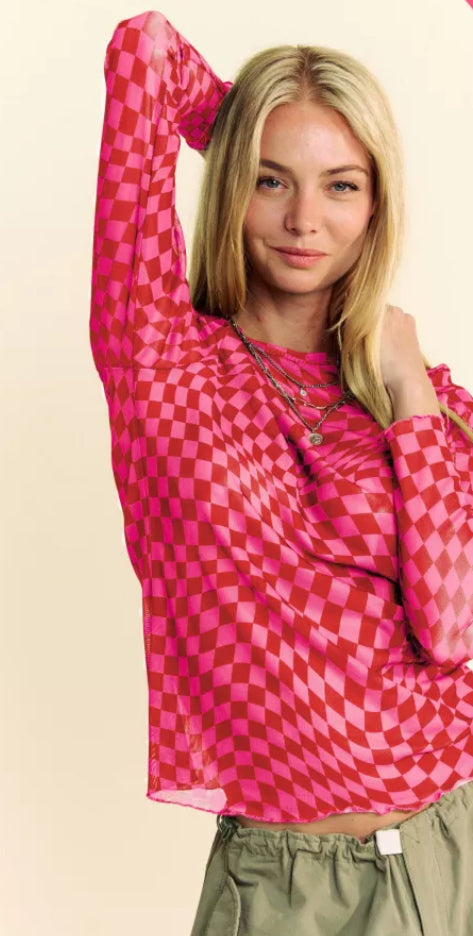 Checkered Burnout Top