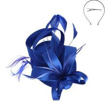 Load image into Gallery viewer, Feathered Loopy Bow Disc Fascinator
