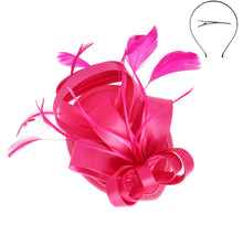 Load image into Gallery viewer, Feathered Loopy Bow Disc Fascinator
