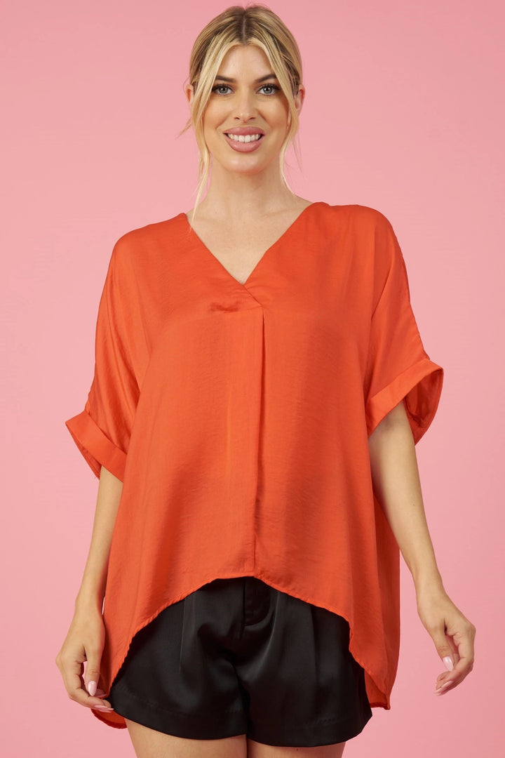 V-Neck High-Low Top