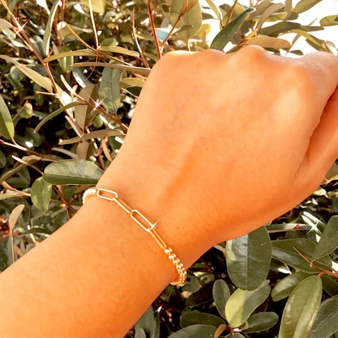 Sophie Paperclip | Gold Filled Beaded Bracelet