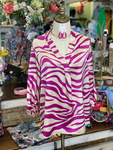 Load image into Gallery viewer, Purple Tiger Satin Top
