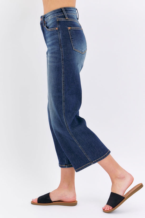 Judy Blue Mid Rise Tummy Control Crop Wide