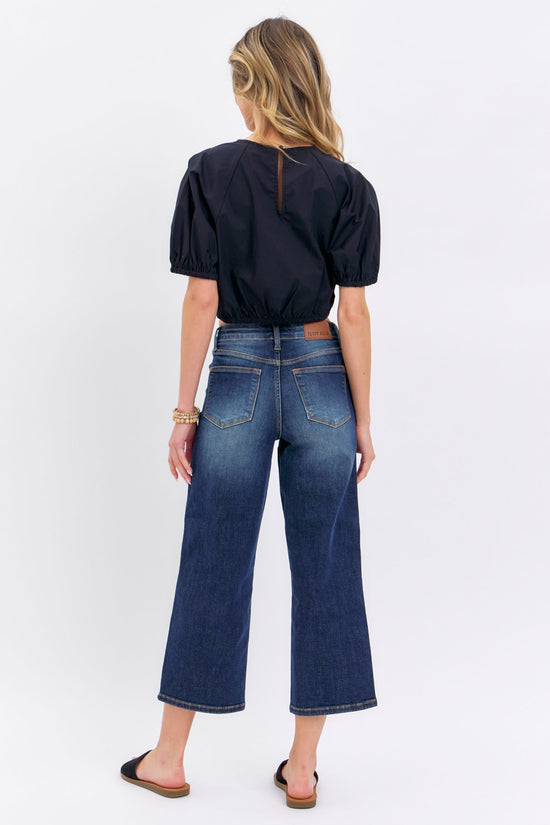 Judy Blue Mid Rise Tummy Control Crop Wide