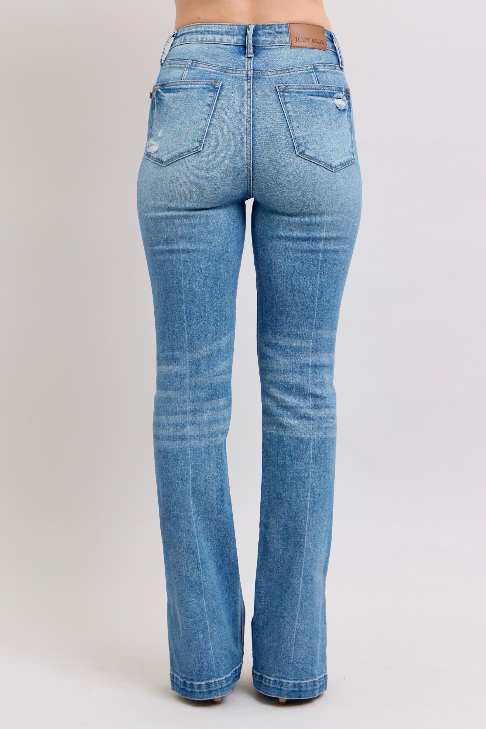 Judy Blue HW Tummy Control Vintage Wash Side Slit Slim Boot