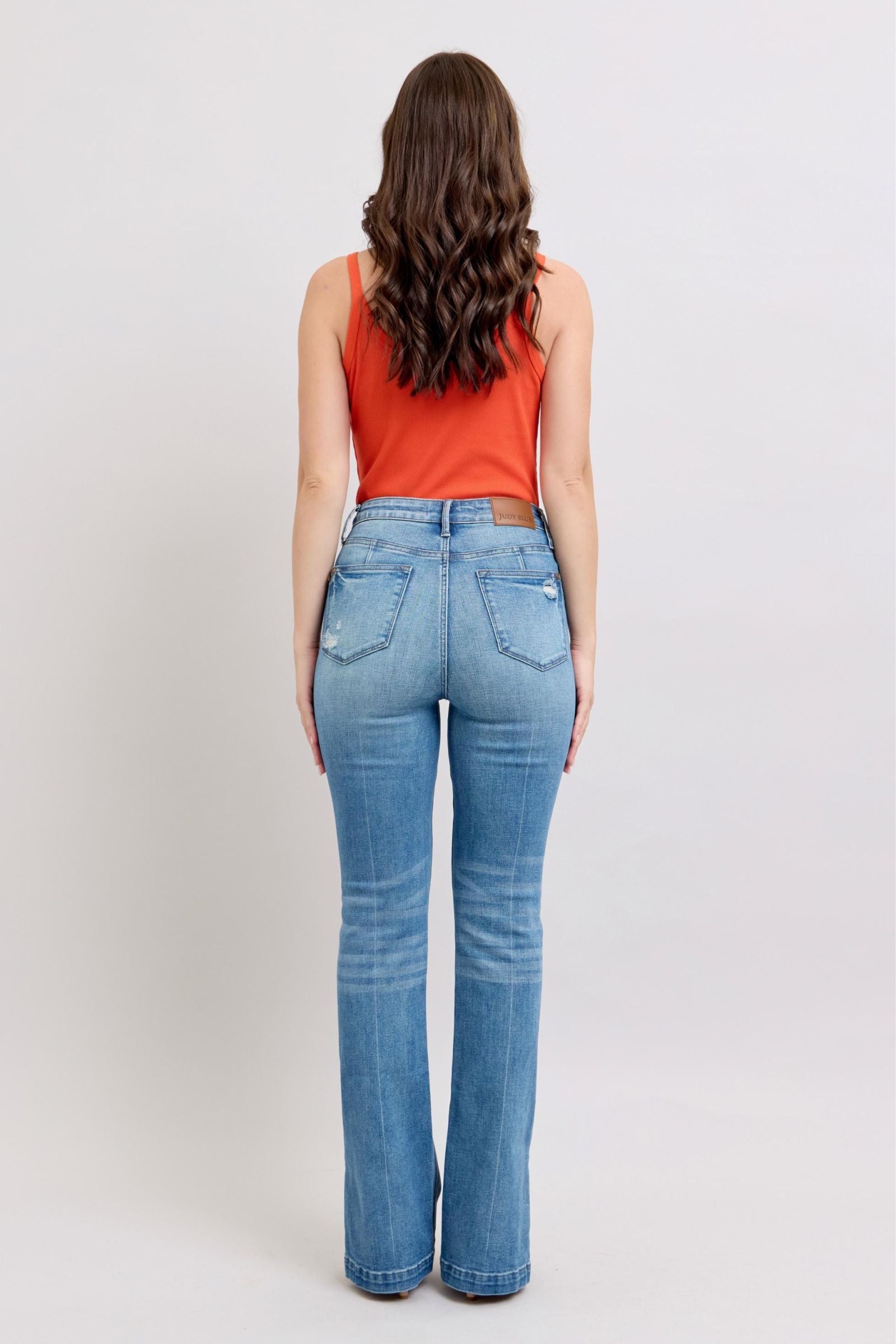 Judy Blue HW Tummy Control Vintage Wash Side Slit Slim Boot