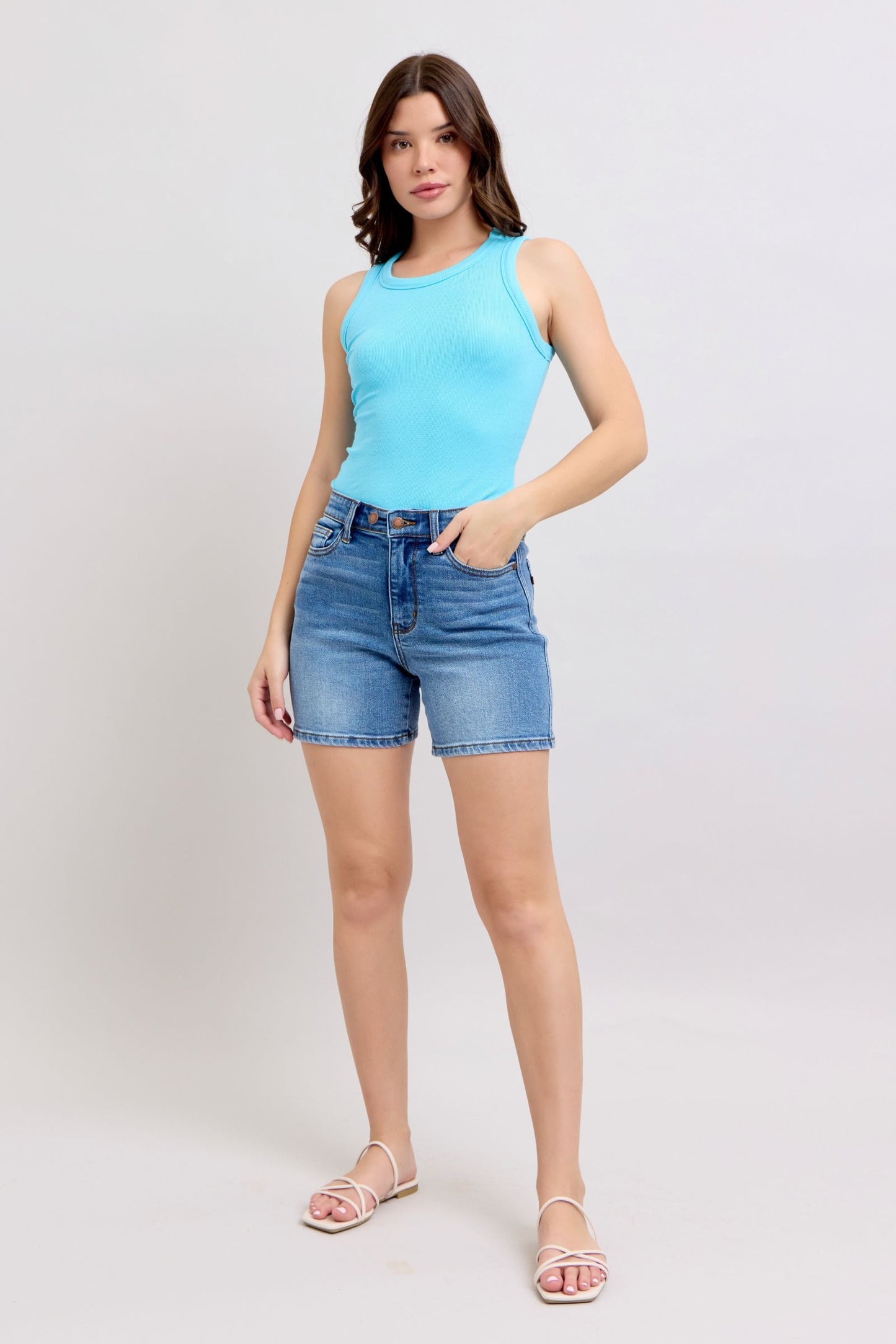 Judy Blue MD 2 Button Mid Length Dad Shorts *FINAL SALE*