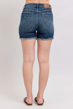 Load image into Gallery viewer, Judy Blue HW Tummy Control Fray Hem &amp; Shield Back Pocket Shorts
