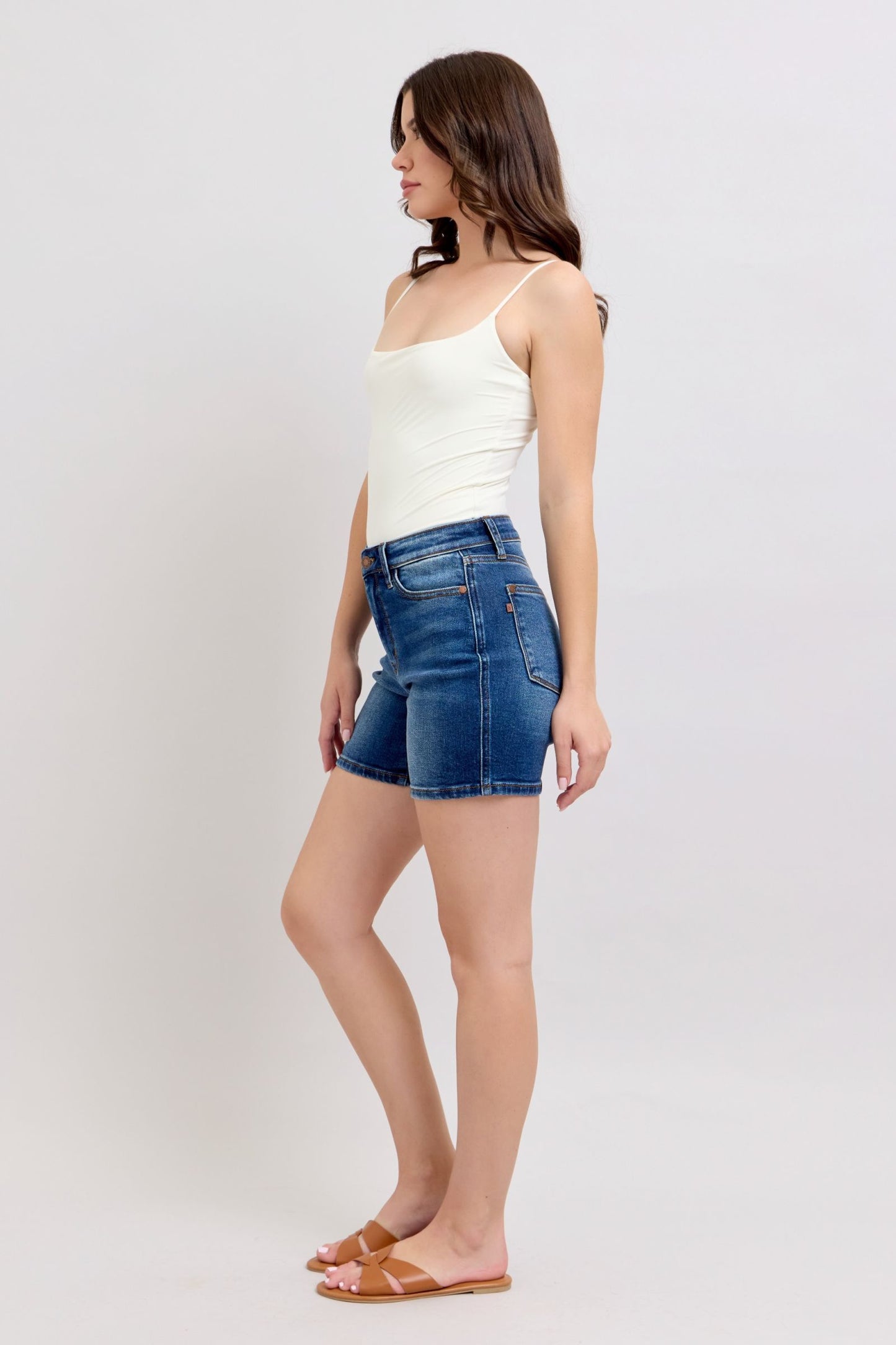 Judy Blue 2 Button Mid Length Dad Shorts *FINAL SALE*