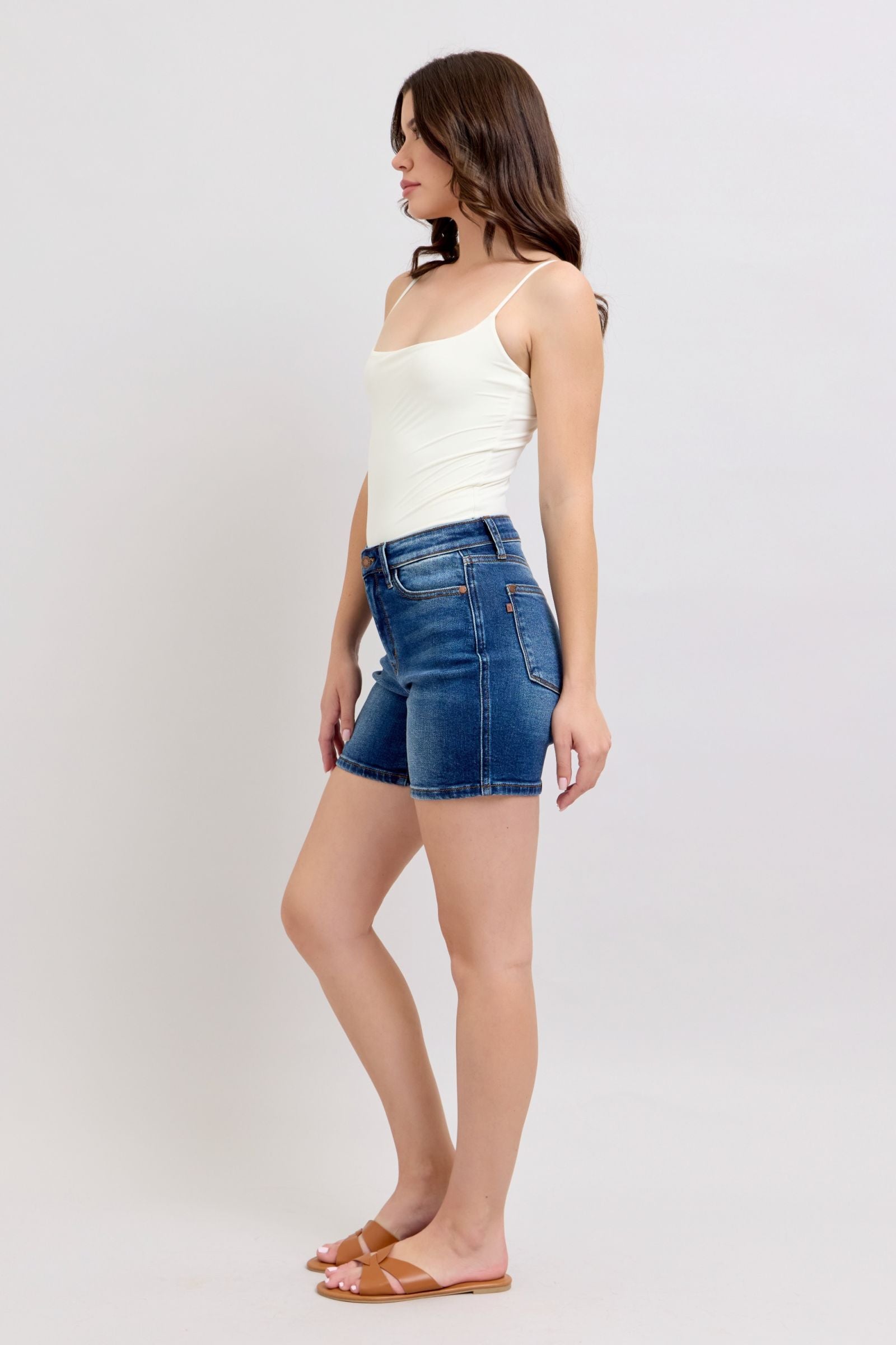 Judy Blue 2 Button Mid Length Dad Shorts *FINAL SALE*