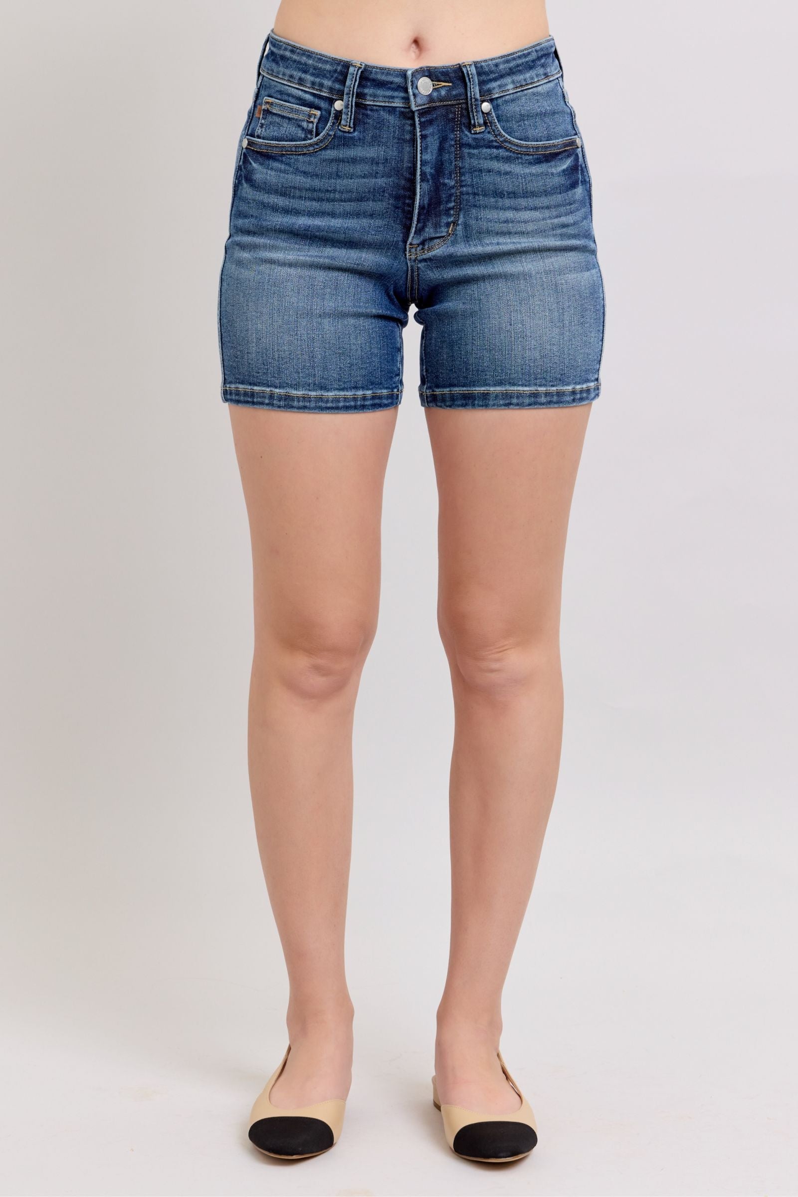 Judy Blue MR Tummy Control Mid Length Shorts *FINAL SALE*