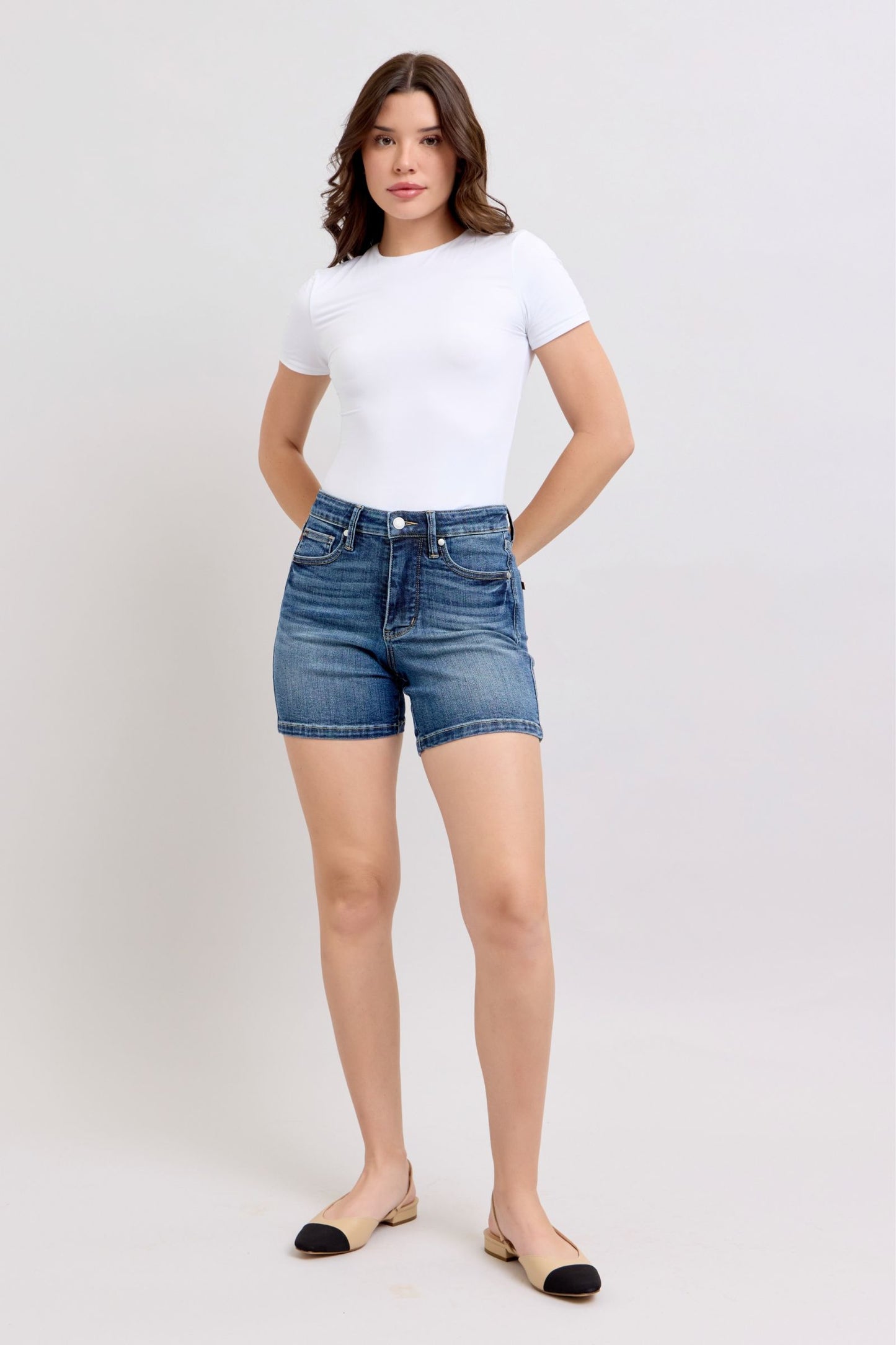Judy Blue MR Tummy Control Mid Length Shorts *FINAL SALE*