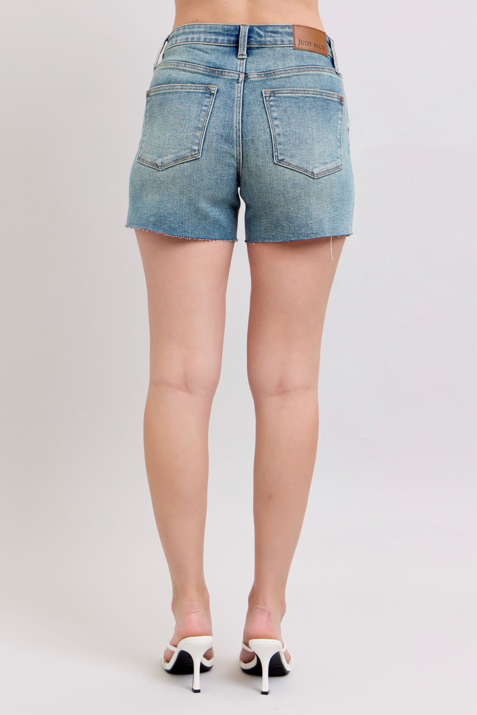 Judy Blue MR Vintage Wash Button-Fly & Destroy Shorts*FINAL SALE*