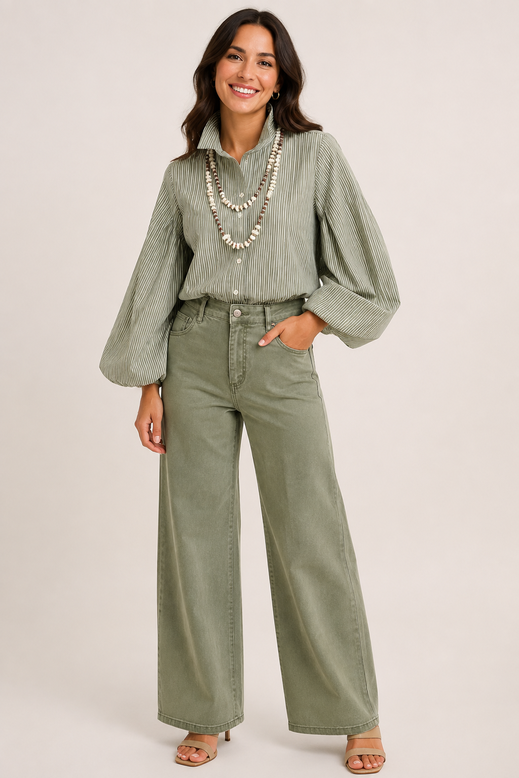 Blouson Front Button Shirt