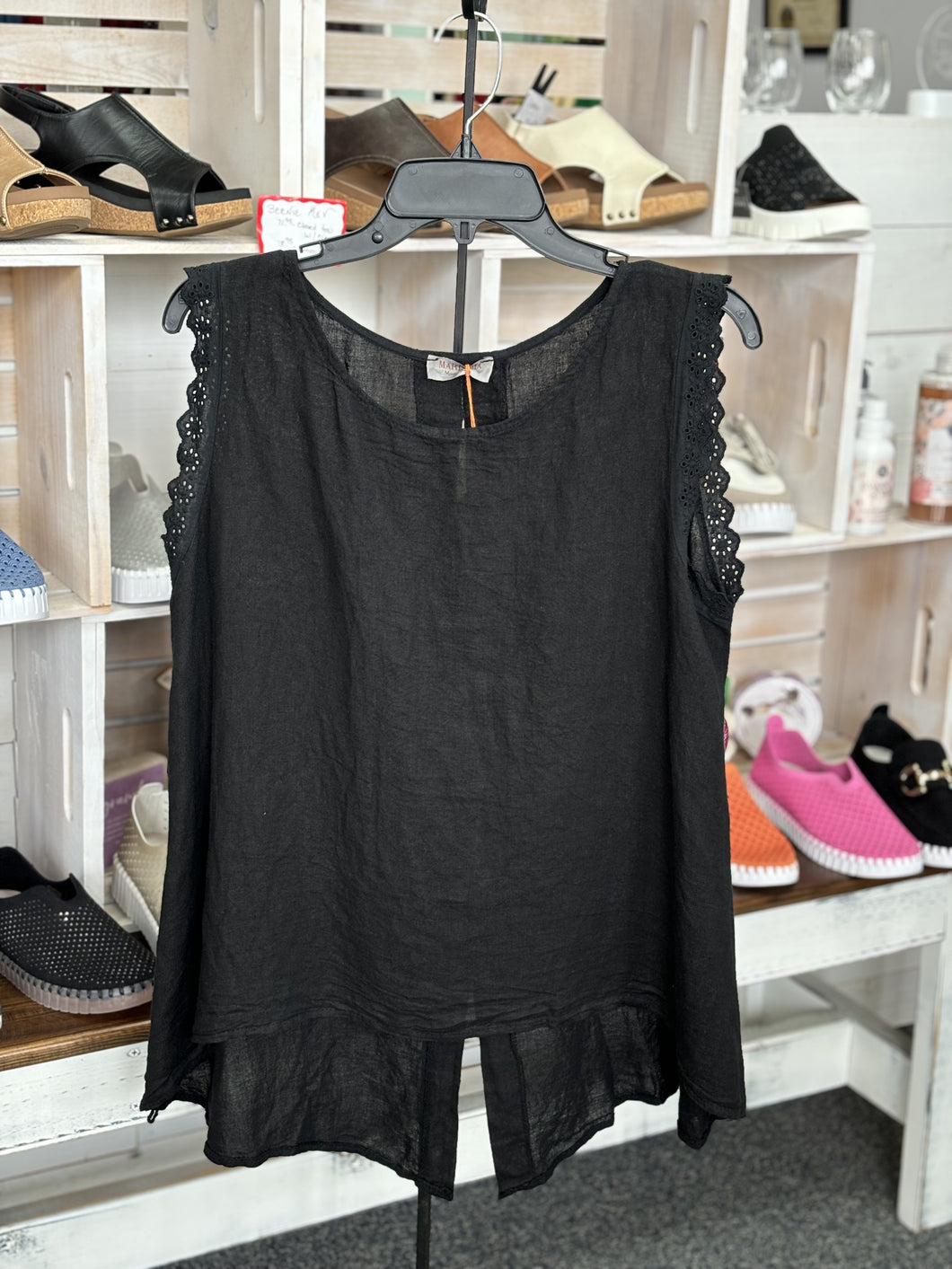 Black Linen Top