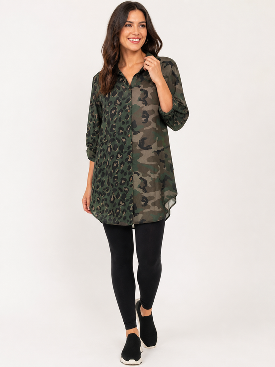 Camo Indian Head Tunic Duster