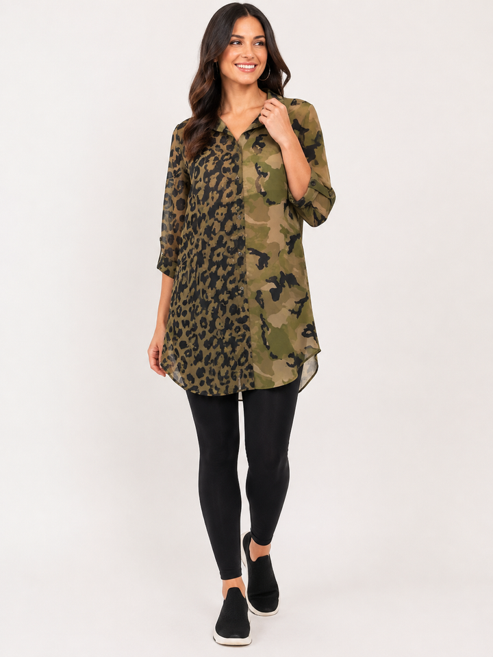 Camo Indian Head Tunic Duster