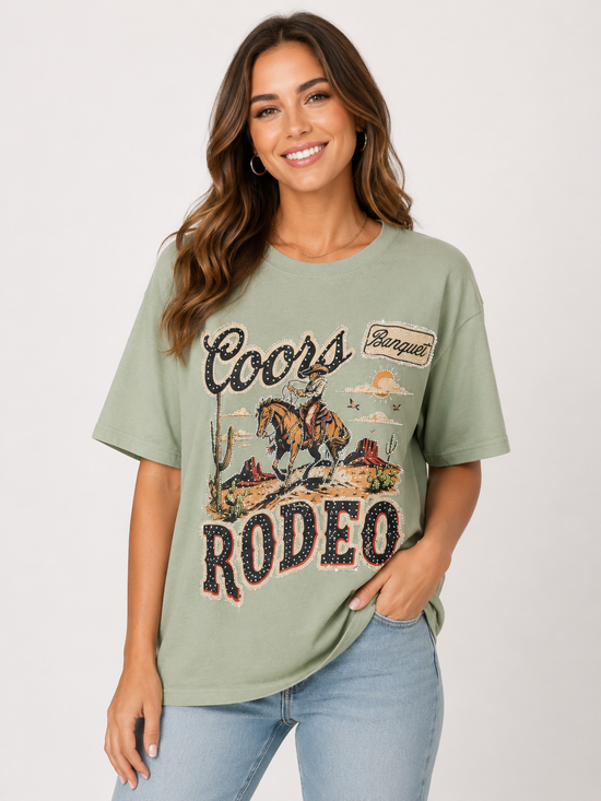 Coors Banquet Rodeo Rhinestone Tee