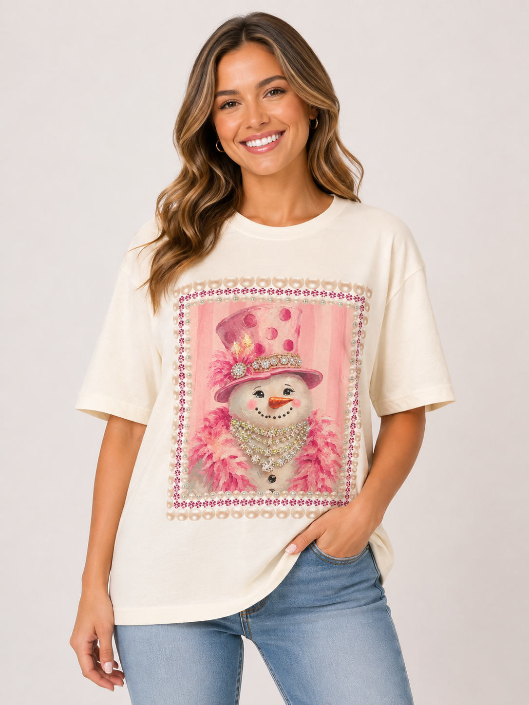 Frosted in Pink Rhinestone Tee