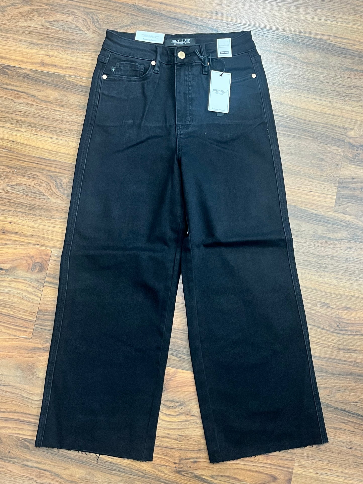 Judy Blue HW Tummy Control Raw Hem Crop Wide Leg *FINAL SALE*
