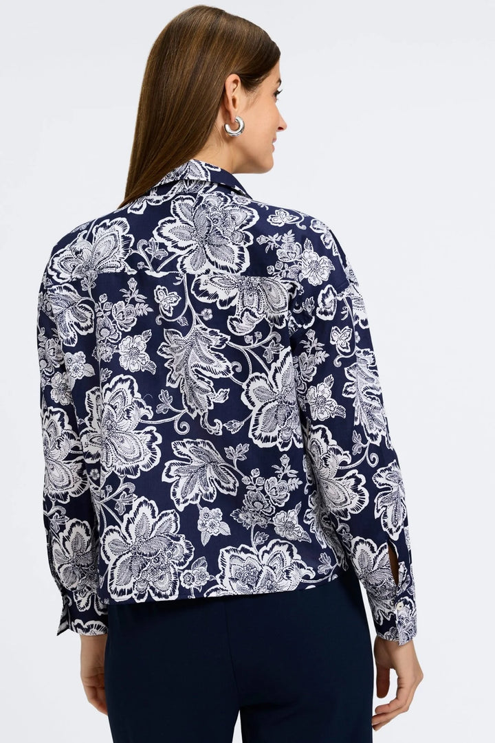 Marina Woodblock Floral Long Sleeve Shirt*FINAL SALE **